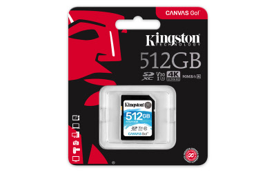Kingston 512GB SDHC Canvas Go 90R/45W CL10 U3 V30